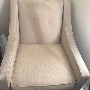 Two off white chairs